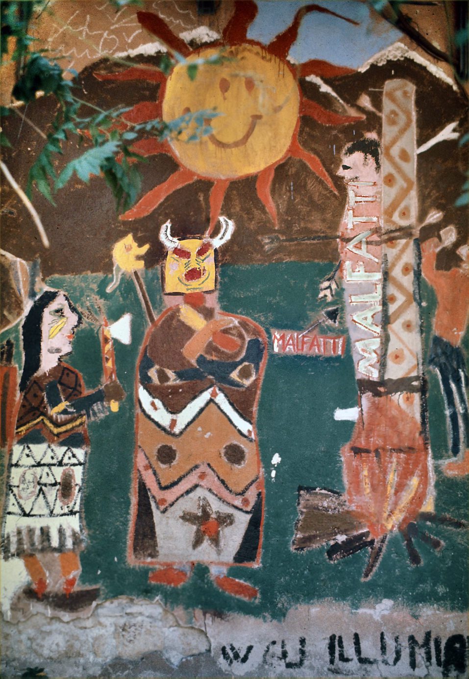 Murale con accampamento indiano