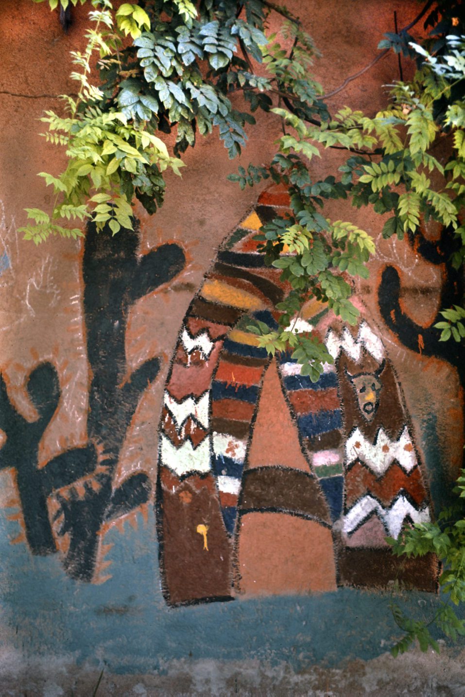 Murale con accampamento indiano