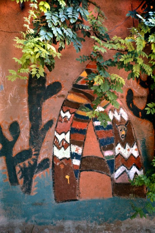 Murale con accampamento indiano