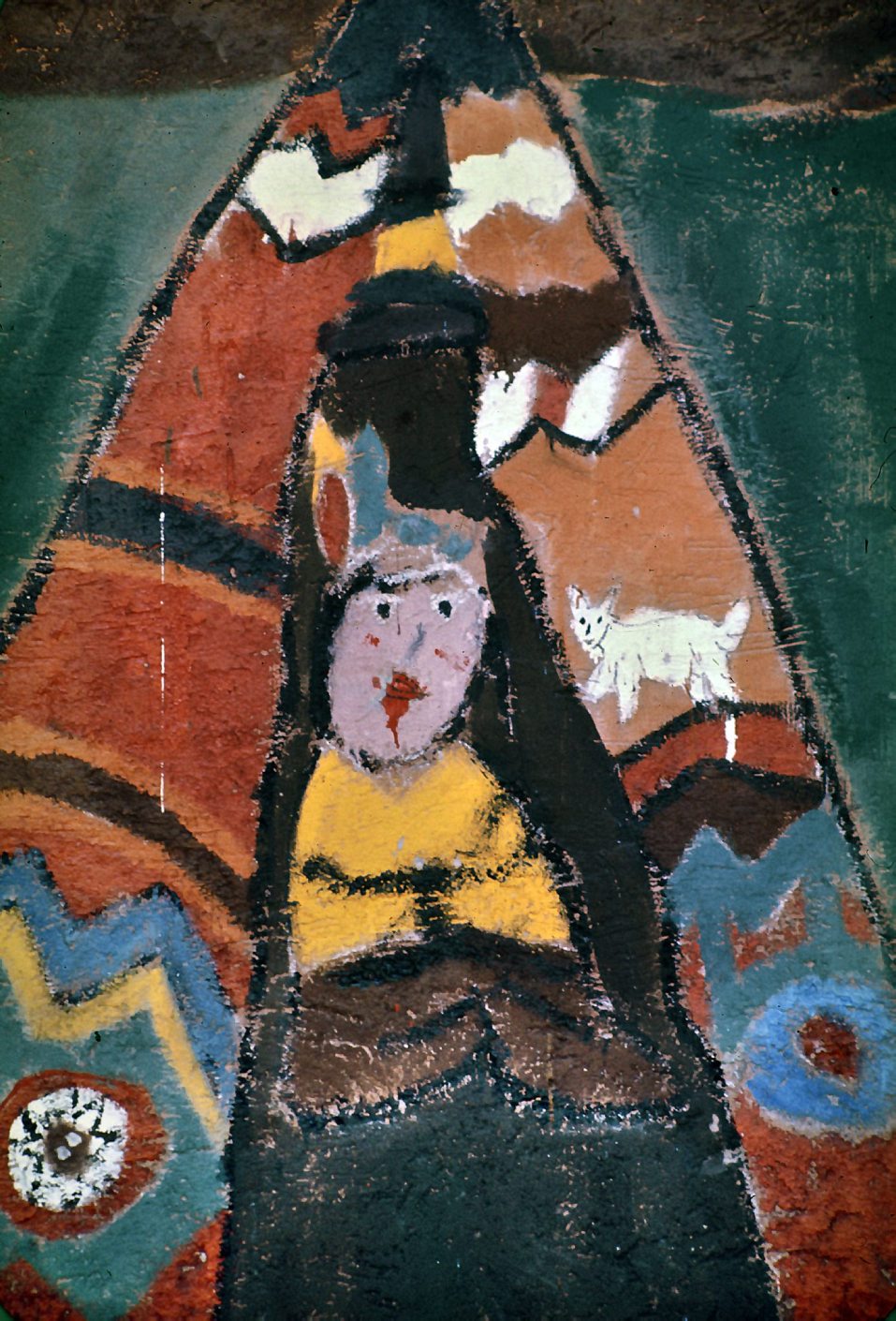 Murale con accampamento indiano