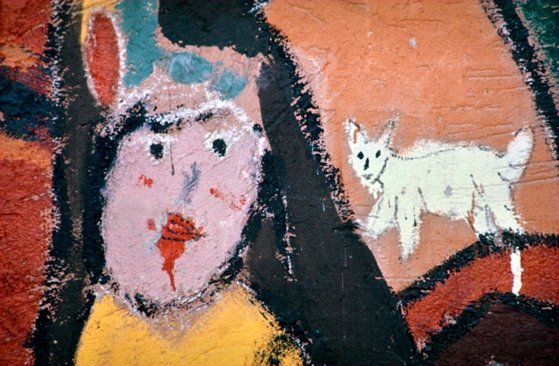 Murale con accampamento indiano