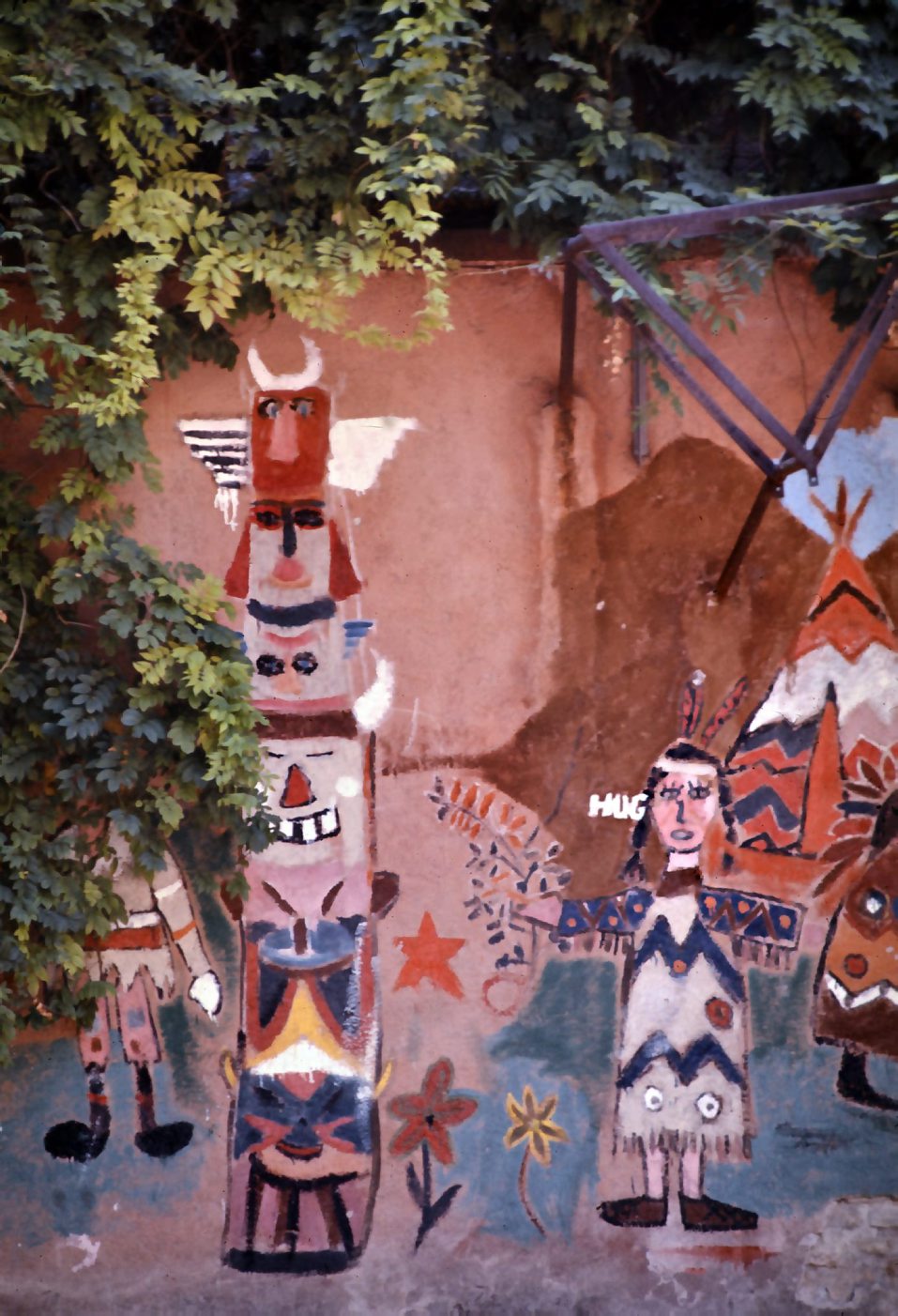 Murale con accampamento indiano