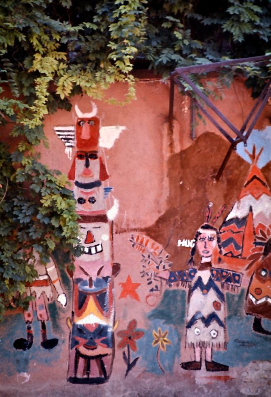 Murale con accampamento indiano