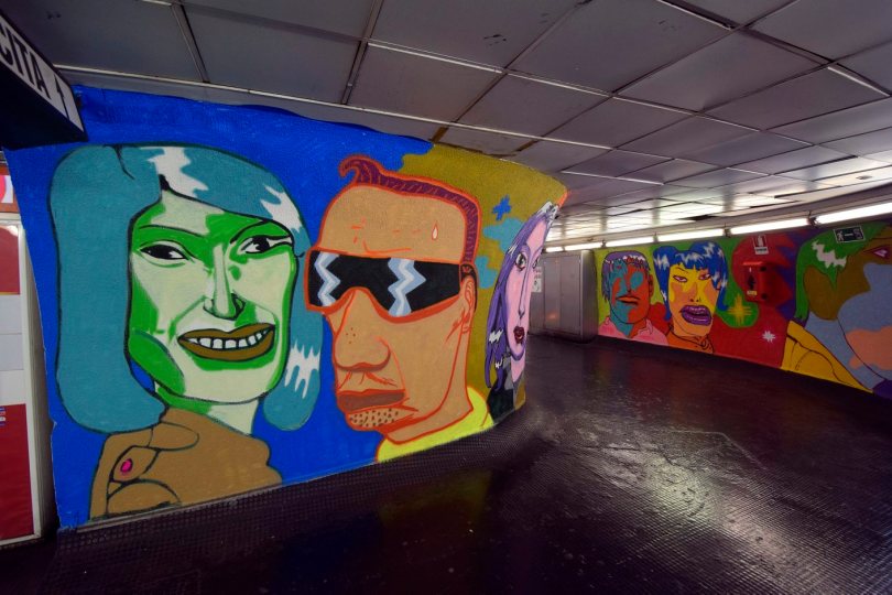 Metro Spagna. Murale di Popay