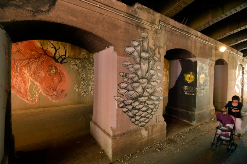 17/09/2013 Roma. Graffiti a via delle Conce, nel quartiere Ostiense